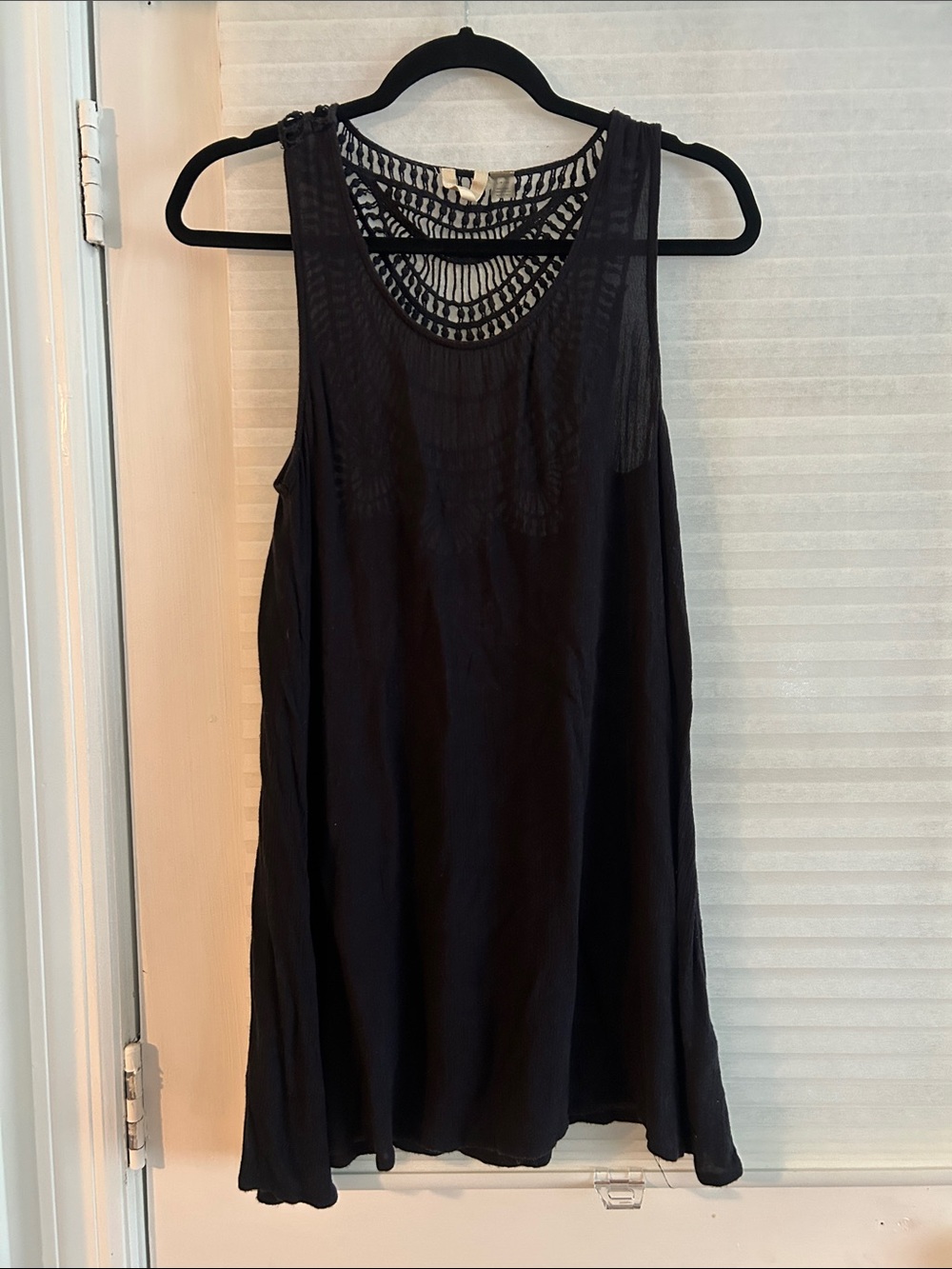 Roxy Black Crochet Yoke Tank